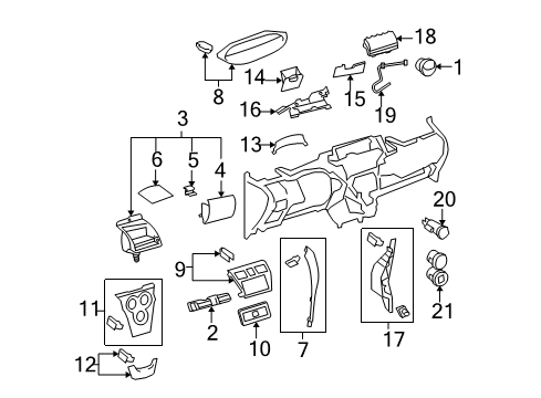 2007 Toyota Yaris Instrument Panel Components Diagram 2 - Thumbnail