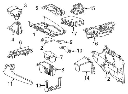 2025 Toyota Grand Highlander Center Console Diagram