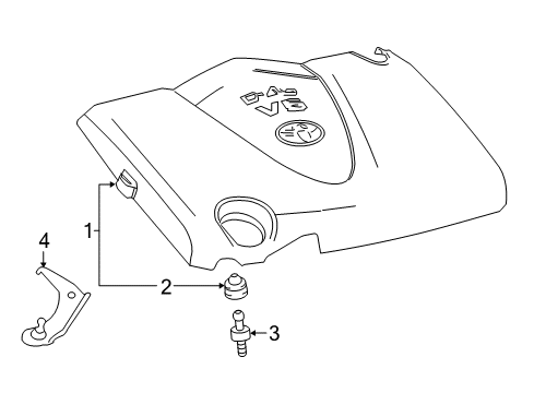 2024 Toyota Camry Engine Cover Ball Stud Diagram for 11254-31020