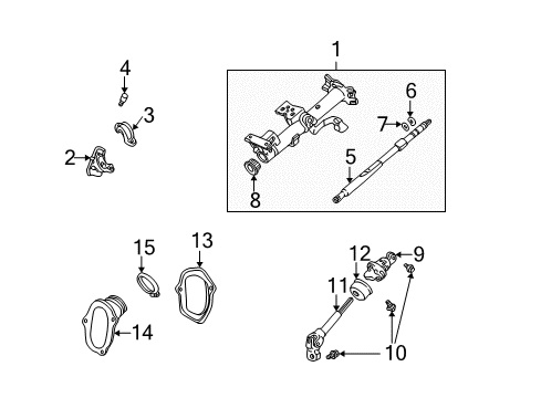 2002 Toyota Highlander Steering Column Assembly Diagram