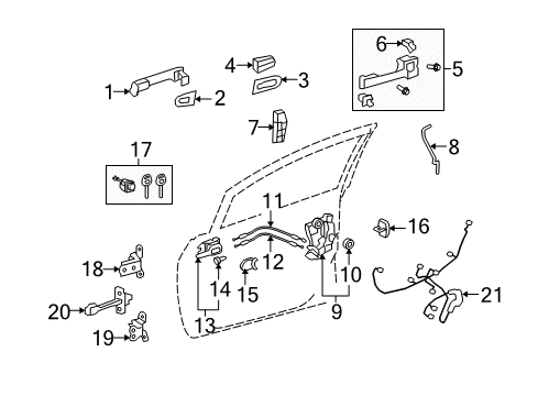2010 Scion xD Front Door Diagram
