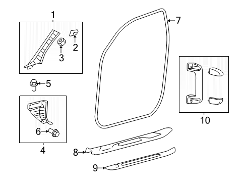 2025 Toyota Tacoma Interior Trim - Cab Diagram 4 - Thumbnail