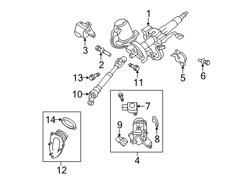 2010 Toyota Highlander Lower Cover Diagram for 45025-0E040