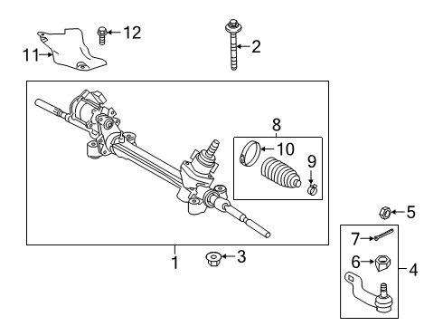 2024 Toyota RAV4 Prime Steering Gear & Linkage Diagram
