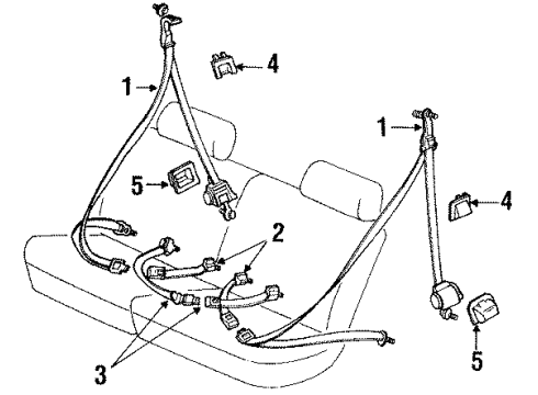 1992 Toyota 4Runner Rear Seat Belts Diagram