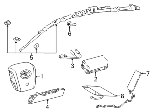 2020 Toyota Mirai Air Bag Components Diagram