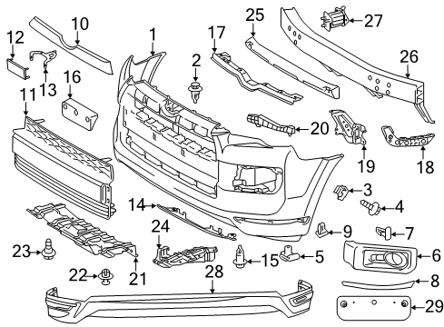 2024 Toyota 4Runner Bumper & Components - Front Diagram