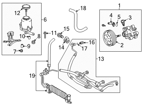 2014 Toyota Land Cruiser Power Steering Pump & Cooler Lines Diagram
