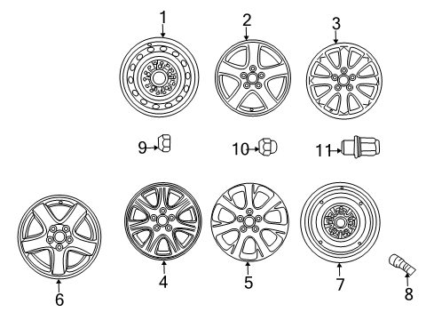 2005 Toyota Camry Spare Wheel Diagram for 42611-06060