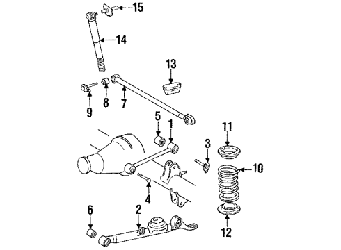 1994 Toyota Previa Rear Suspension Components Diagram