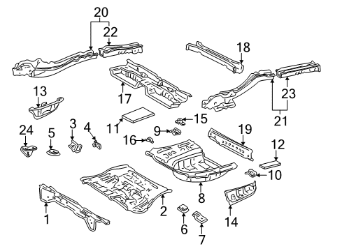 2000 Toyota Solara Rear Floor & Rails Diagram 3 - Thumbnail