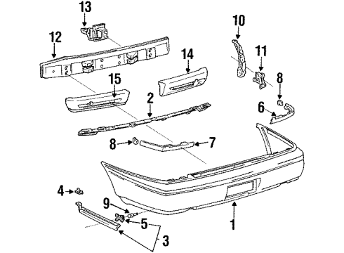 1997 Toyota Corolla Bumper & Components - Rear Diagram