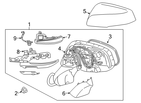 2019 Toyota RAV4 Mirrors Diagram 3 - Thumbnail