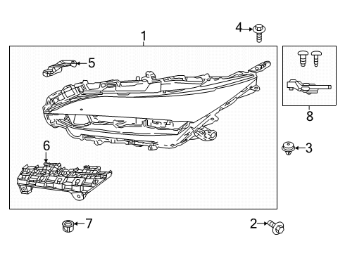 2024 Toyota Venza Headlamp Components Diagram
