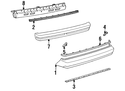 1984 Toyota Celica Reinforcement, Rear Diagram for 52023-14110