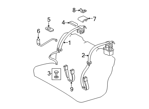2010 Toyota Camry Rear Seat Belts Diagram