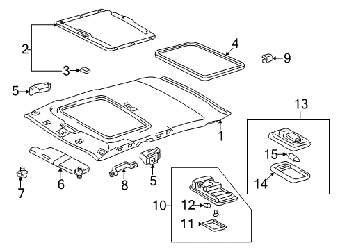 2000 Toyota Corolla Dome Lamp, Light Gray Diagram for 81260-20160-B1