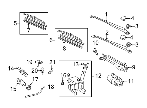 2010 Scion xD Wiper & Washer Components Diagram