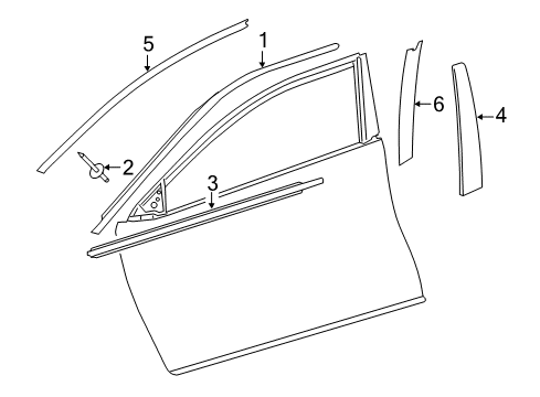 2017 Toyota Camry Exterior Trim - Front Door Diagram