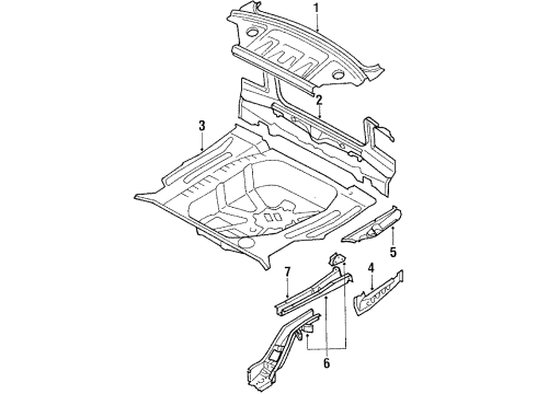 1991 Toyota Corolla Rear Body Diagram 4 - Thumbnail
