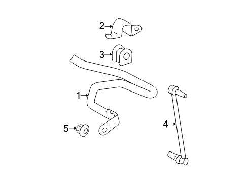 2012 Toyota Prius Stabilizer Bar & Components Diagram