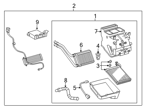 2013 Toyota Yaris Evaporator Assembly Diagram for 87050-52270