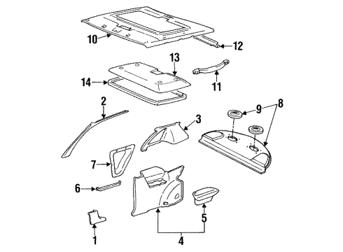 1992 Toyota Paseo Side Trim Diagram