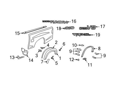 2006 Toyota Tundra Exterior Trim - Pick Up Box Diagram 4 - Thumbnail