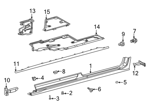 2025 Toyota Sienna Exterior Trim - Pillars Diagram