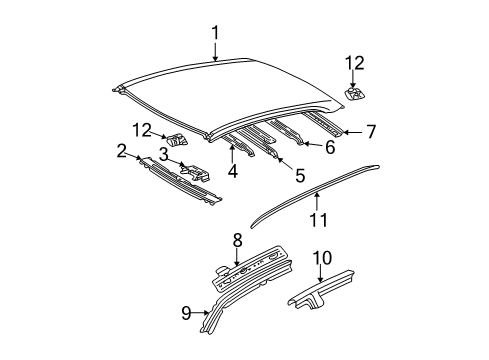 2004 Toyota Camry Roof & Components Diagram 2 - Thumbnail