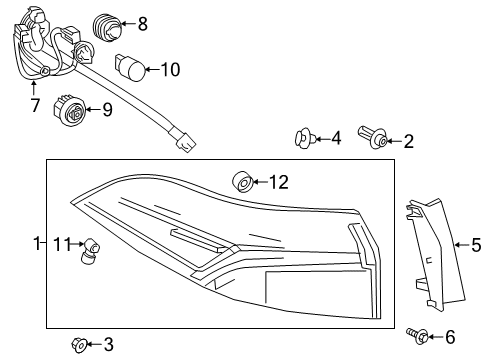 2021 Toyota Corolla Led Lamp, Rear Passenger Side Diagram for 8158A-0D610