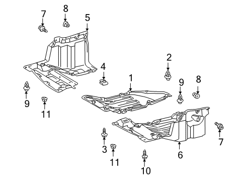 2002 Toyota Celica Splash Shields Diagram