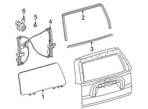 2024 Toyota 4Runner Glass - Lift Gate Diagram