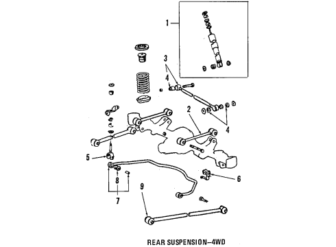 1988 Toyota Corolla Lower Control Arm - Rear Diagram