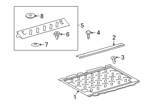 2012 Toyota FJ Cruiser Sill Panel Retainer, Rear Diagram for 90164-50046
