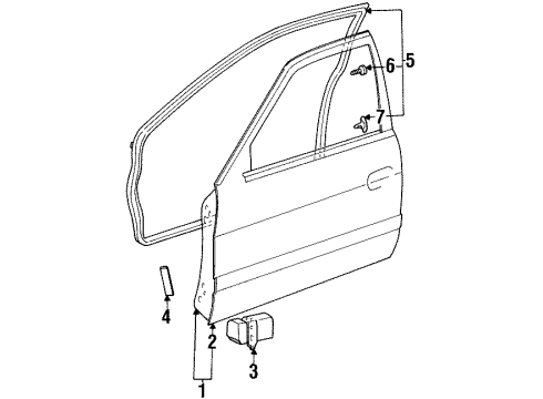 1996 Toyota Tercel Door & Components Diagram 2 - Thumbnail