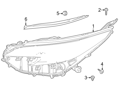 2024 Toyota Sienna Headlamp Components - Headlights Diagram 2 - Thumbnail