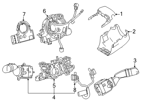 2025 Toyota Tacoma Shroud, Switches & Levers Diagram