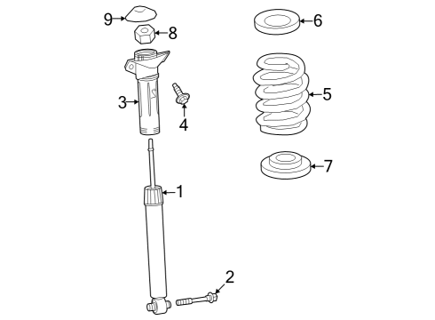 2025 Toyota Grand Highlander Shocks & Components Diagram