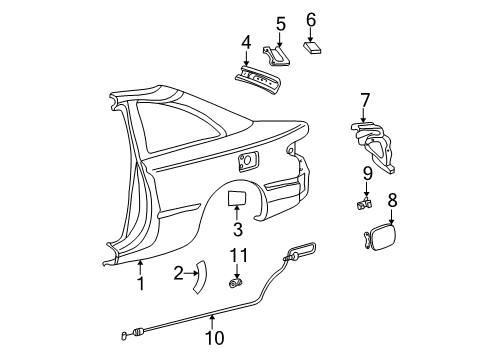 2001 Toyota Solara Quarter Panel & Components Diagram 2 - Thumbnail