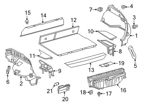 2020 Toyota Prius Prime Interior Trim - Rear Body Diagram
