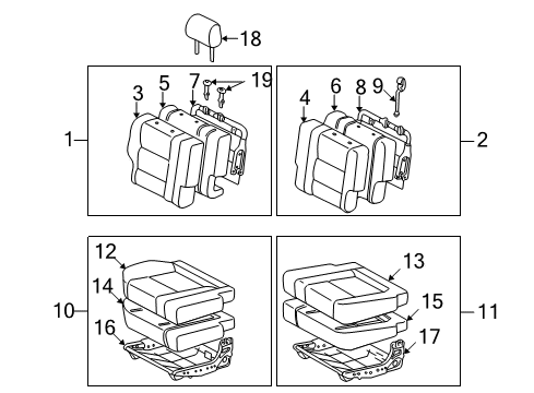 2004 Toyota Sequoia Rear Seat Components Diagram