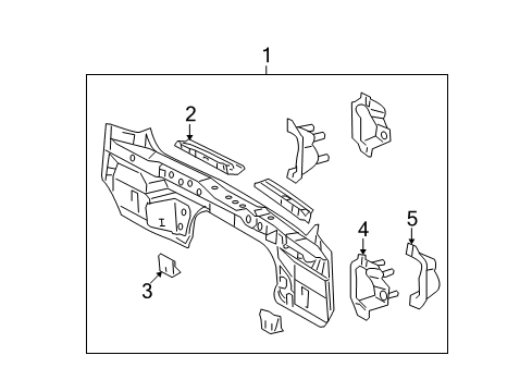2011 Toyota Highlander Rear Body Panel Lower Bracket, Passenger Side Diagram for 58355-0E020