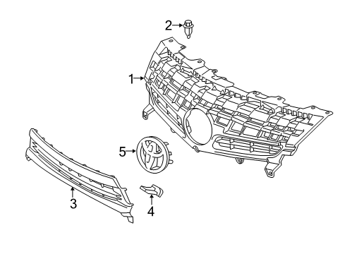 2015 Toyota Prius Grille & Components Diagram
