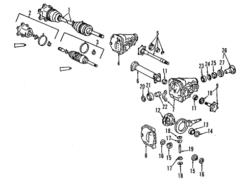 1991 Toyota Previa Front Propeller Shaft Diagram