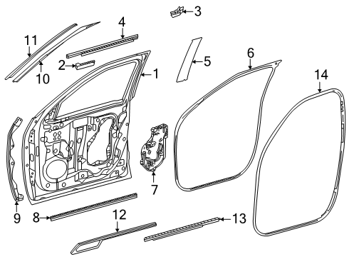 2025 Toyota Sequoia Door & Components Diagram