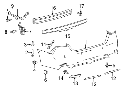 2018 Toyota Camry Bumper & Components - Rear Diagram 6 - Thumbnail