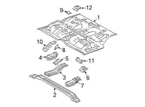 2004 Toyota 4Runner Floor & Rails Diagram 2 - Thumbnail