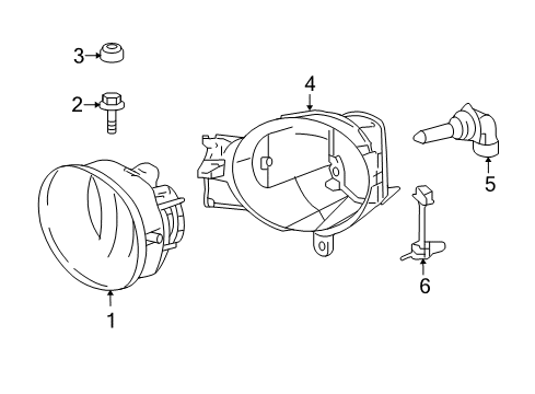 2005 Toyota Avalon Fog Lamp Bulb Bracket, Driver Side Diagram for 81228-42050