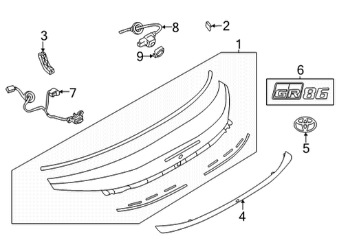 2023 Toyota GR86 Exterior Trim - Trunk Diagram